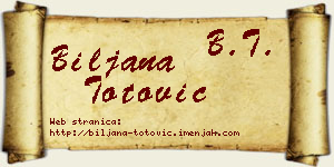 Biljana Totović vizit kartica